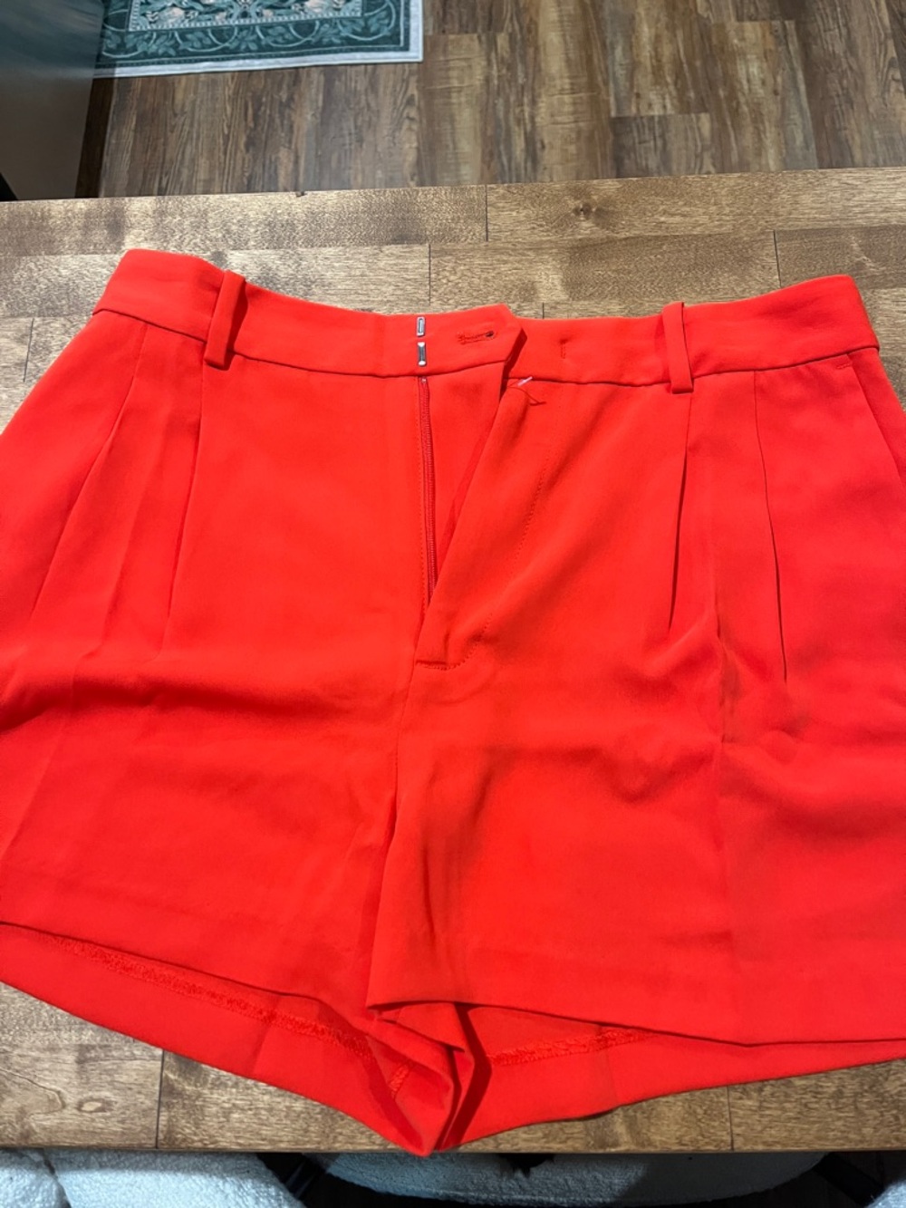 Madewell Bright Red High-Rise Tailored Shorts